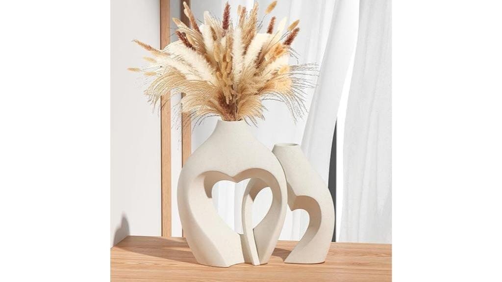 white ceramic heart vase