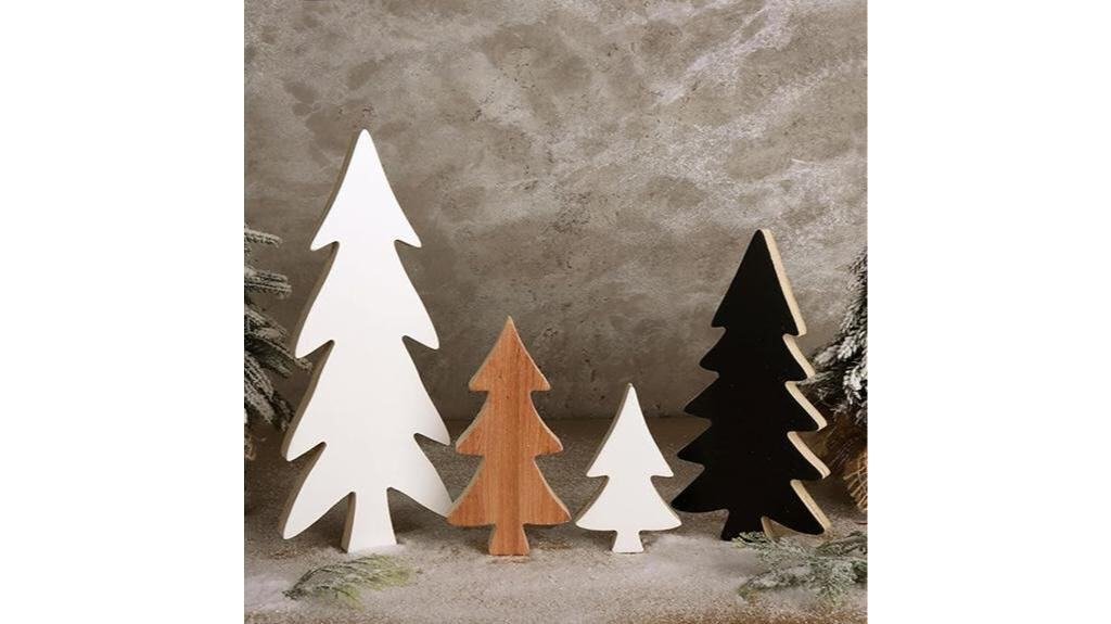 wooden christmas tabletop ornaments