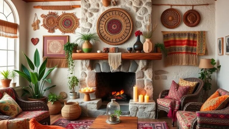 bohemian fireplace decor ideas