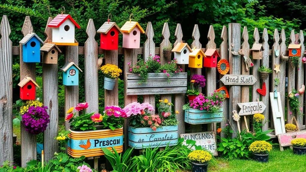 budget friendly eclectic fence decor