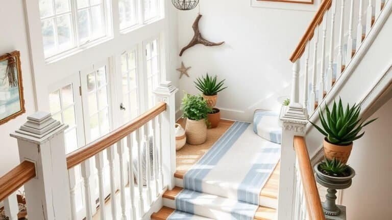 coastal style staircase decor