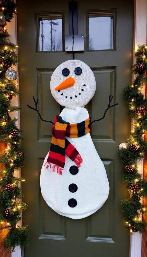 crafty snowman door decoration