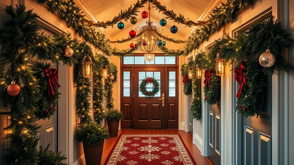 festive holiday hallway decor