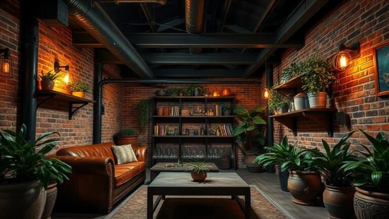 industrial style basement decor