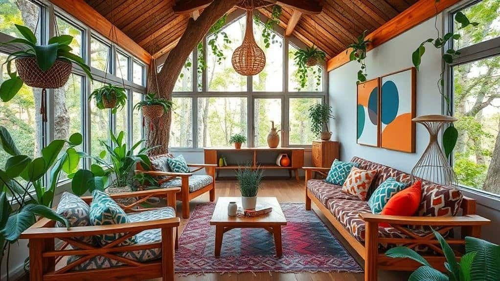 mid century modern treehouse decor